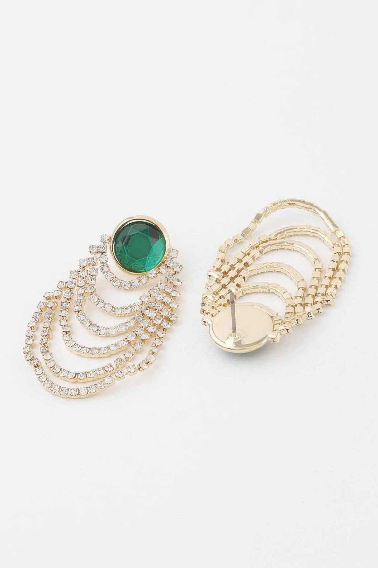 Multi Jewel Curtain Drop Earrings
