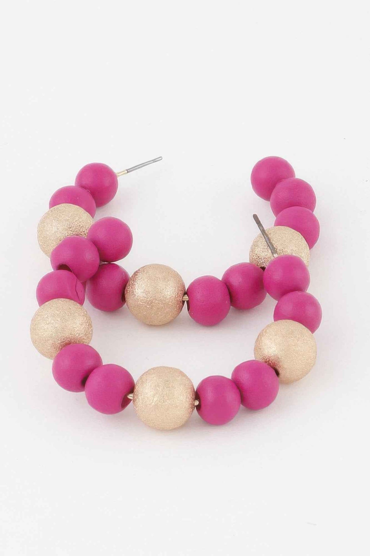 Two Toned Bead Hoop Earrings