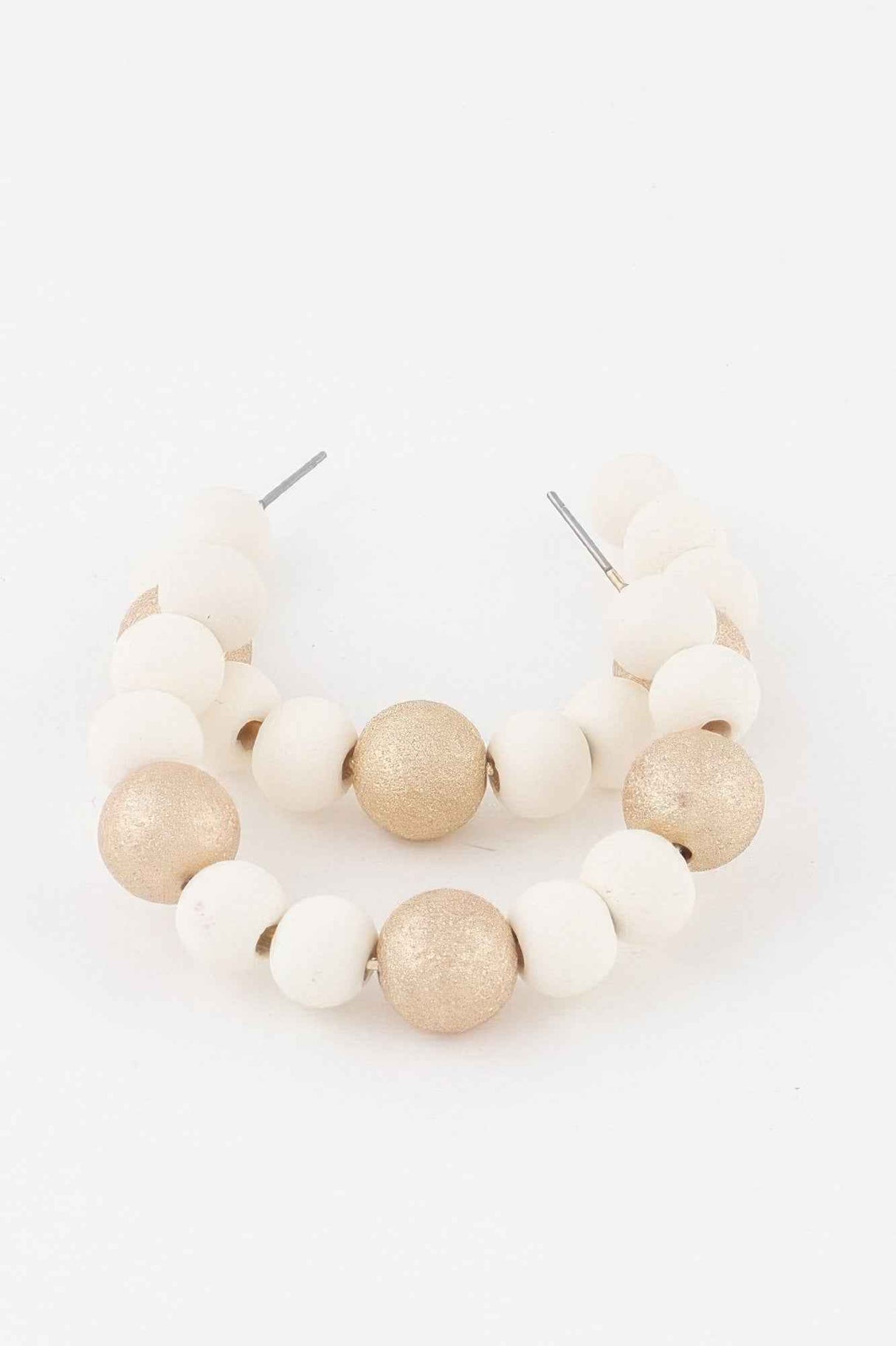 Two Toned Bead Hoop Earrings