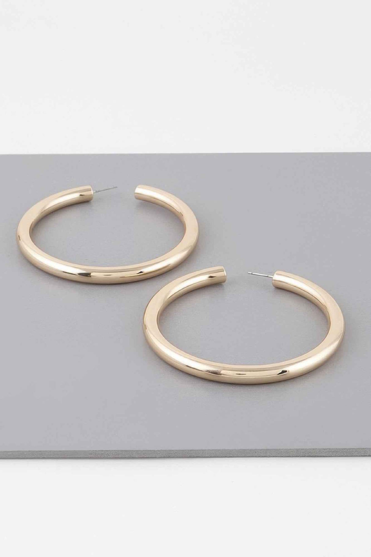 Wide Shiny Hoop Earrings