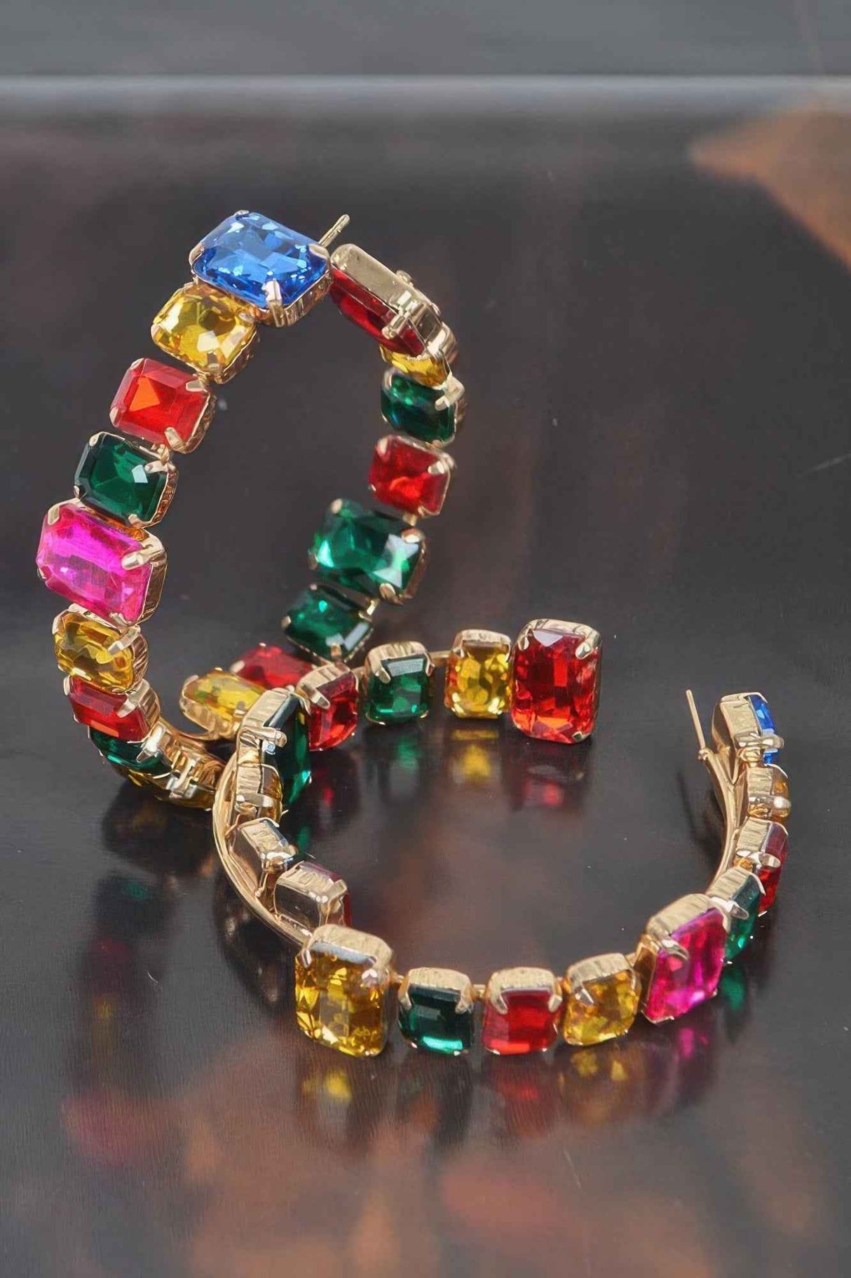 Stone Hoop Earring