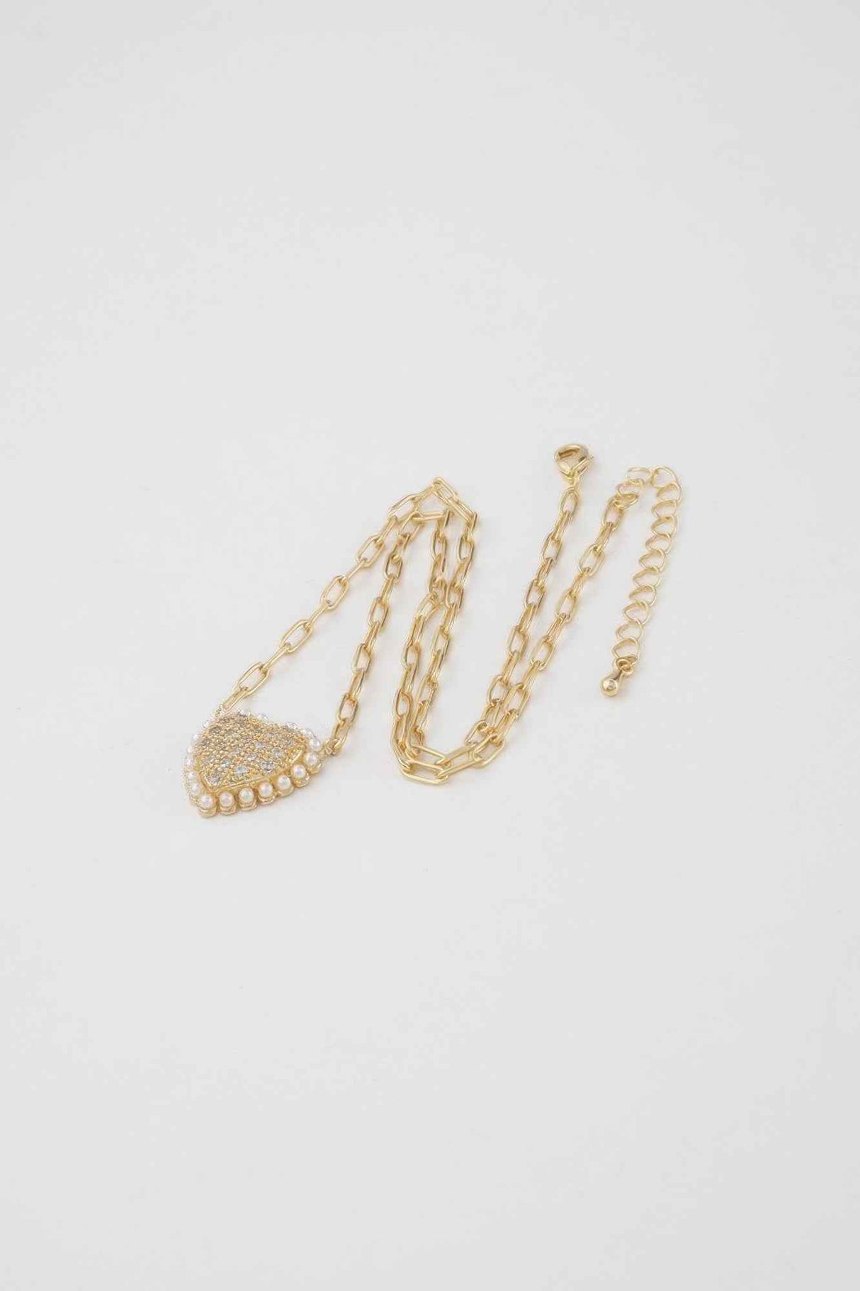 Rhinestone Heart Chain Necklace