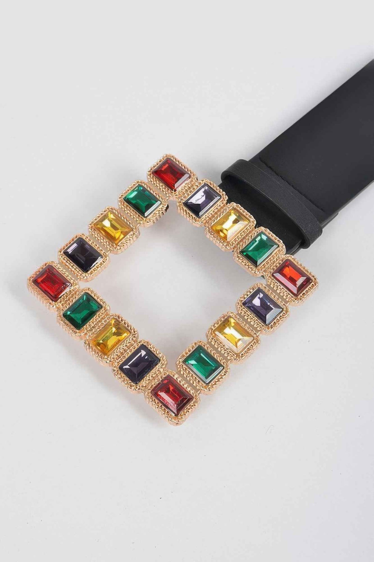 Rhinestone Gemstone Square Belt