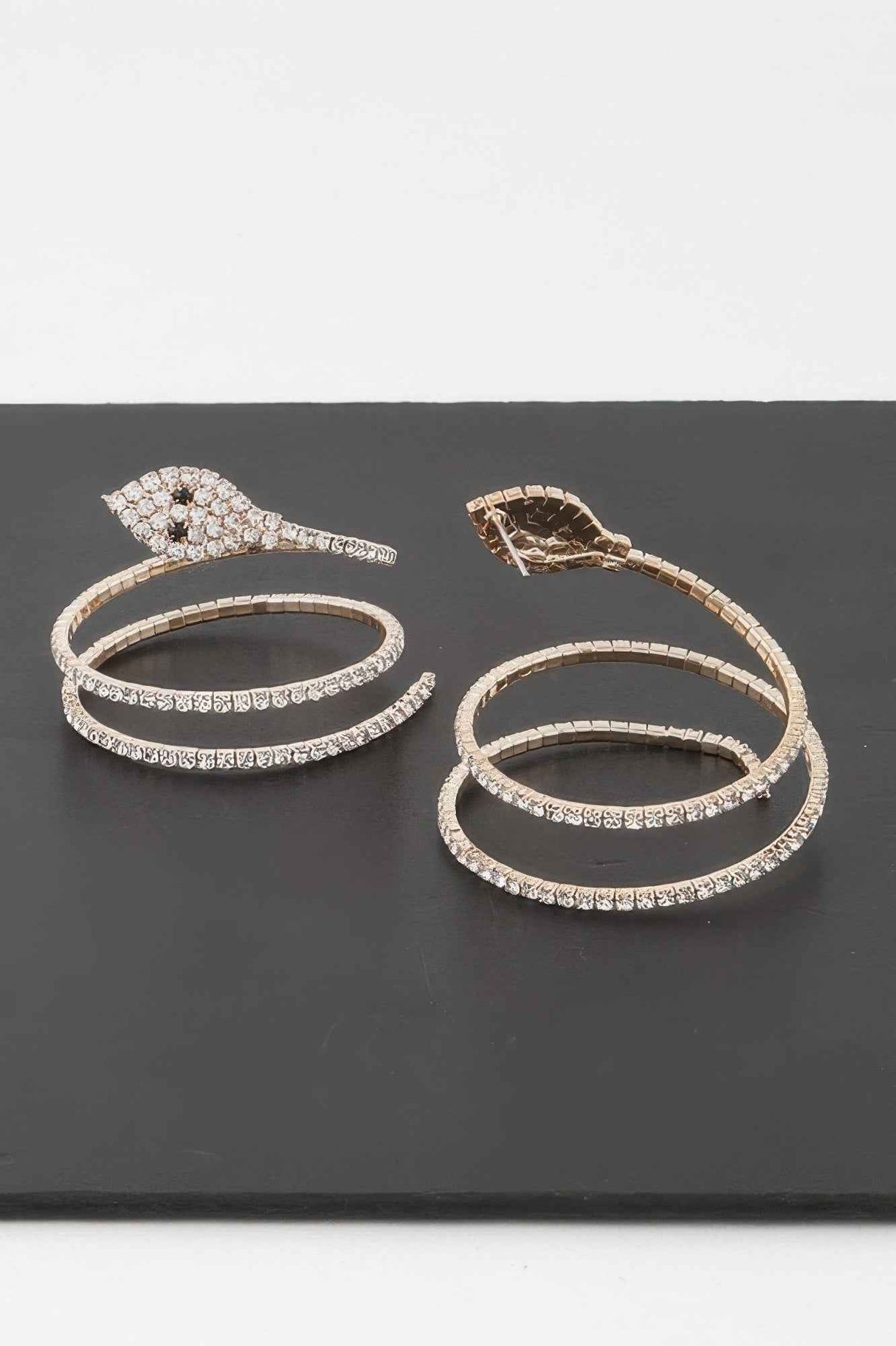 Twin Rhinestone Snake Earrings