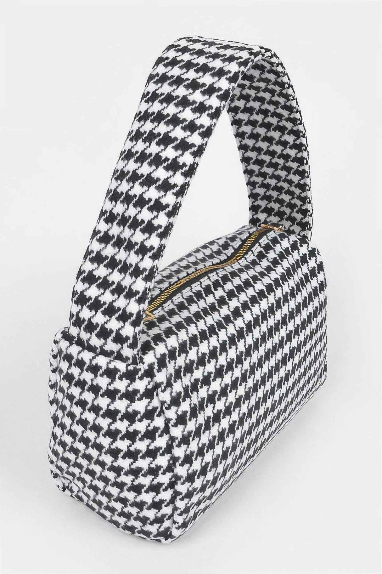 Houndstooth Knit Shoulder Bag
