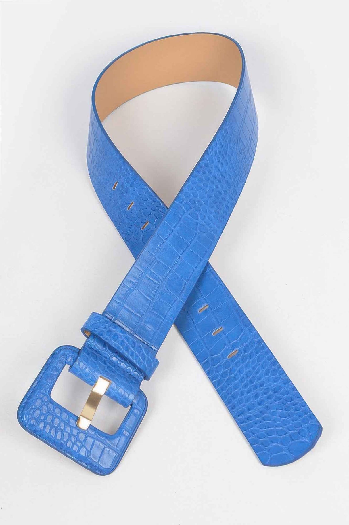 Faux Croc Leather Waist Belt