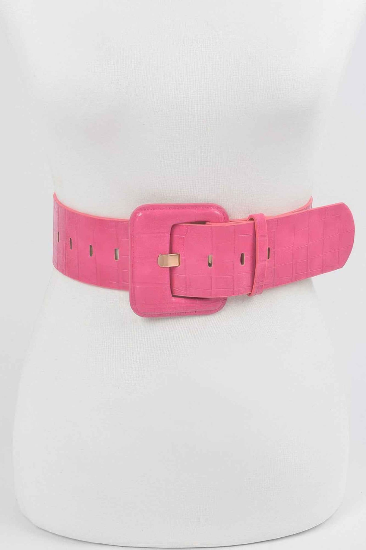 Faux Croc Leather Waist Belt