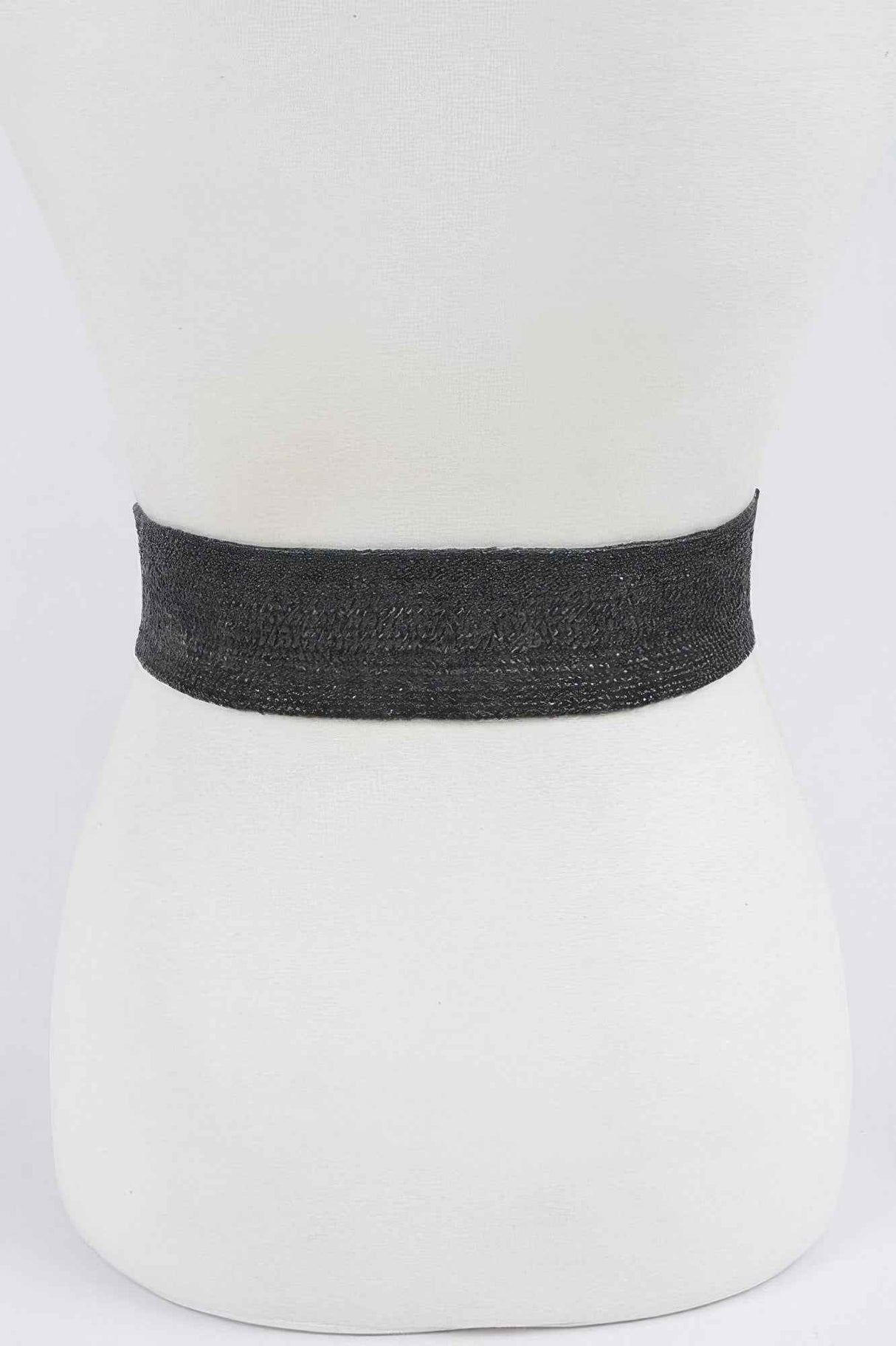 Rhinestone Buckle Plus Size Stretch Straw Belt