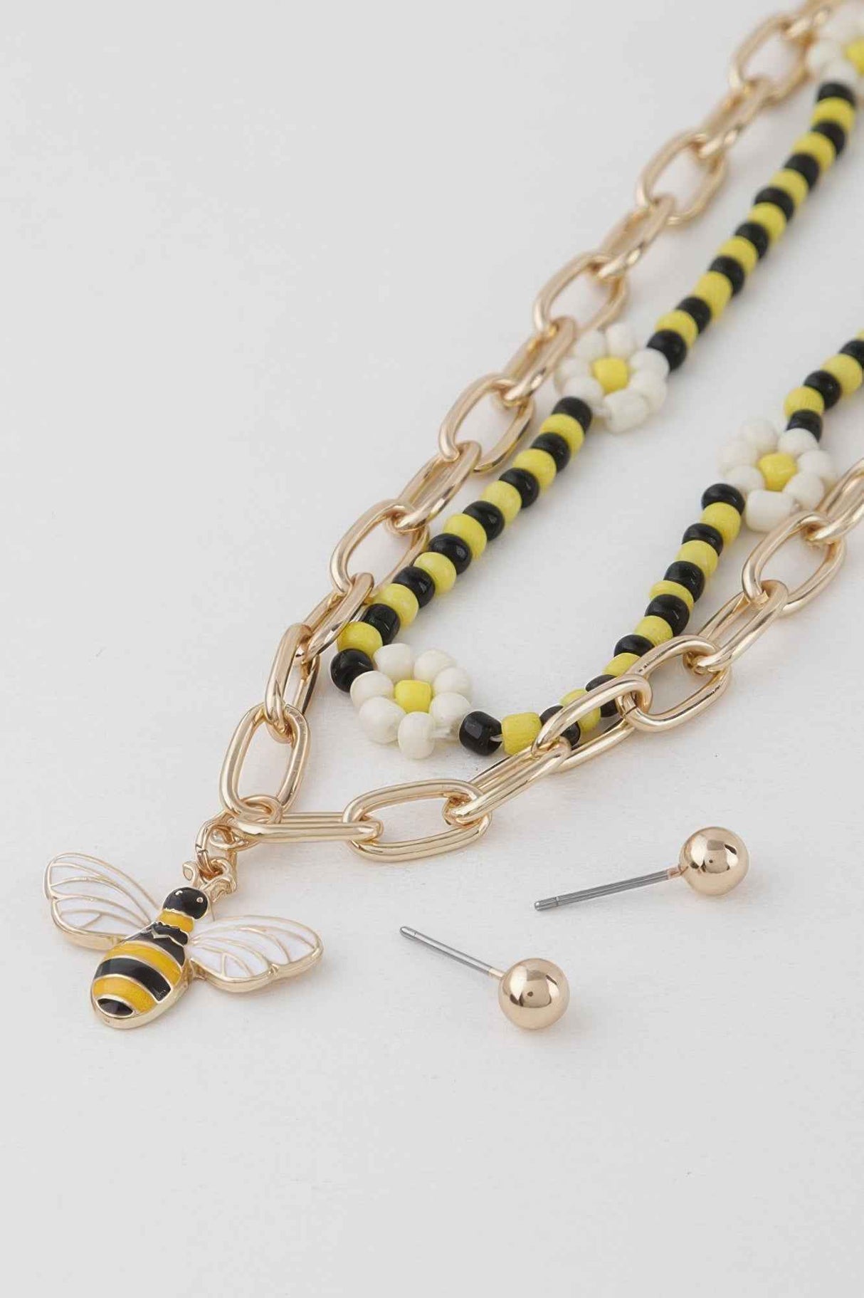Multi Flower Charms Necklace