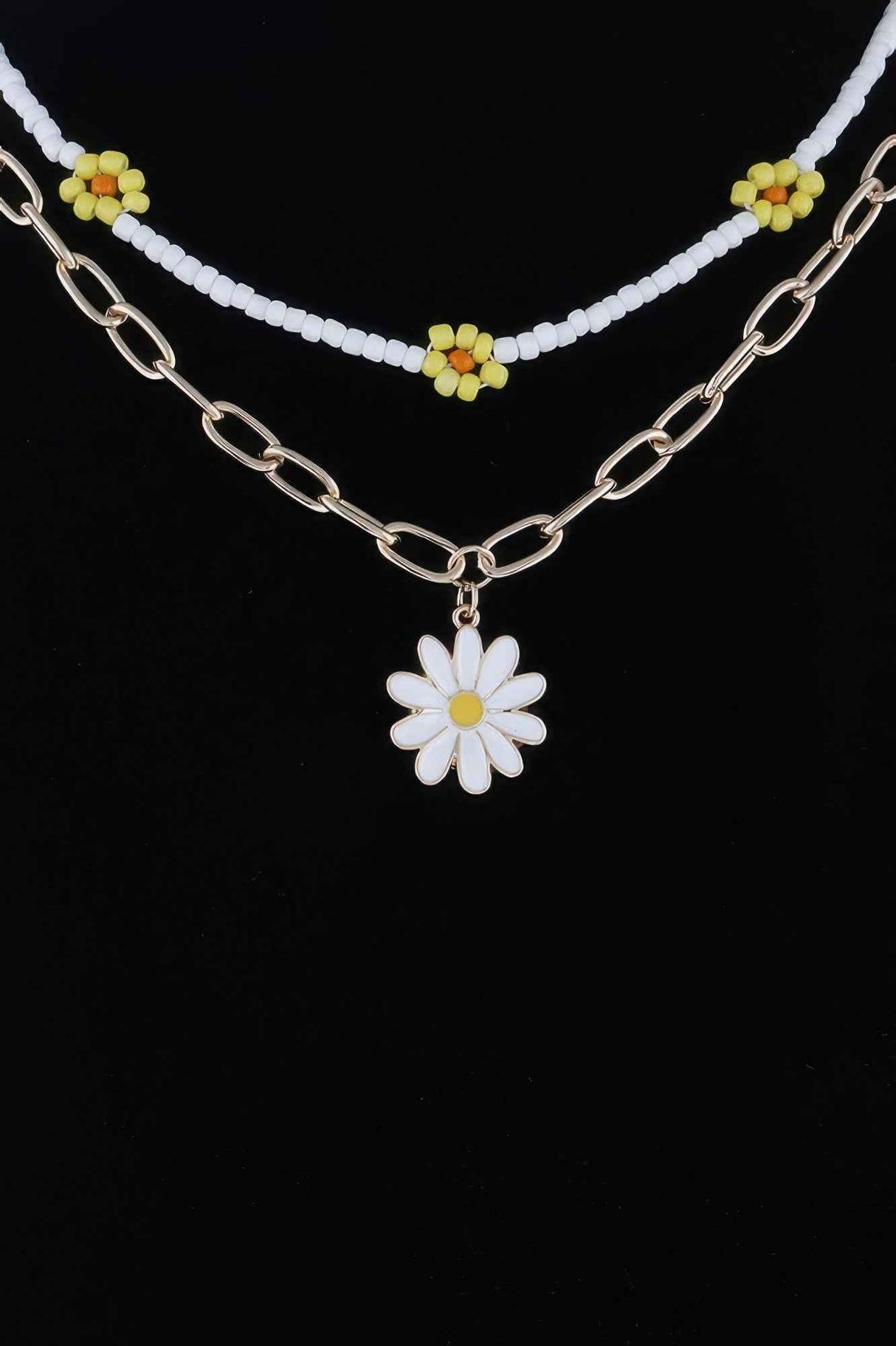 Multi Flower Charms Necklace