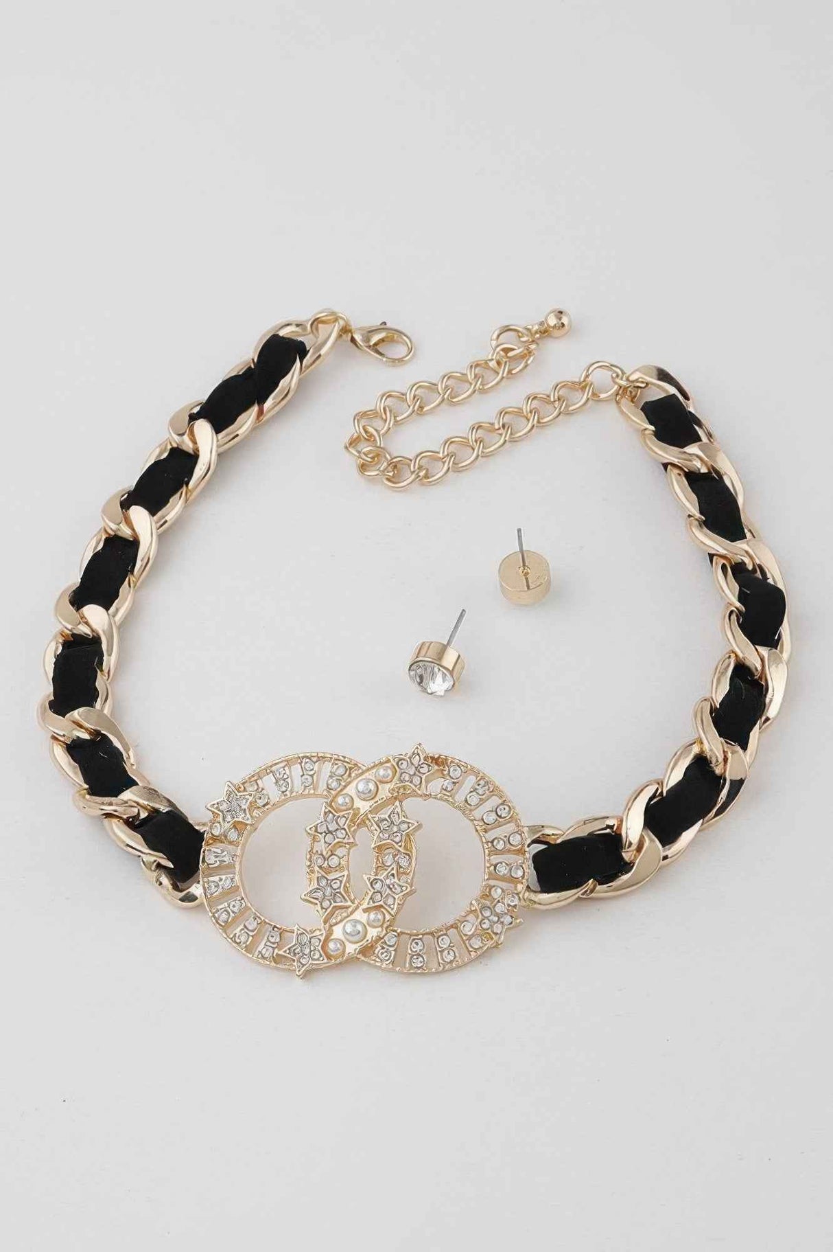 Starred Oo Chain Choker Necklace