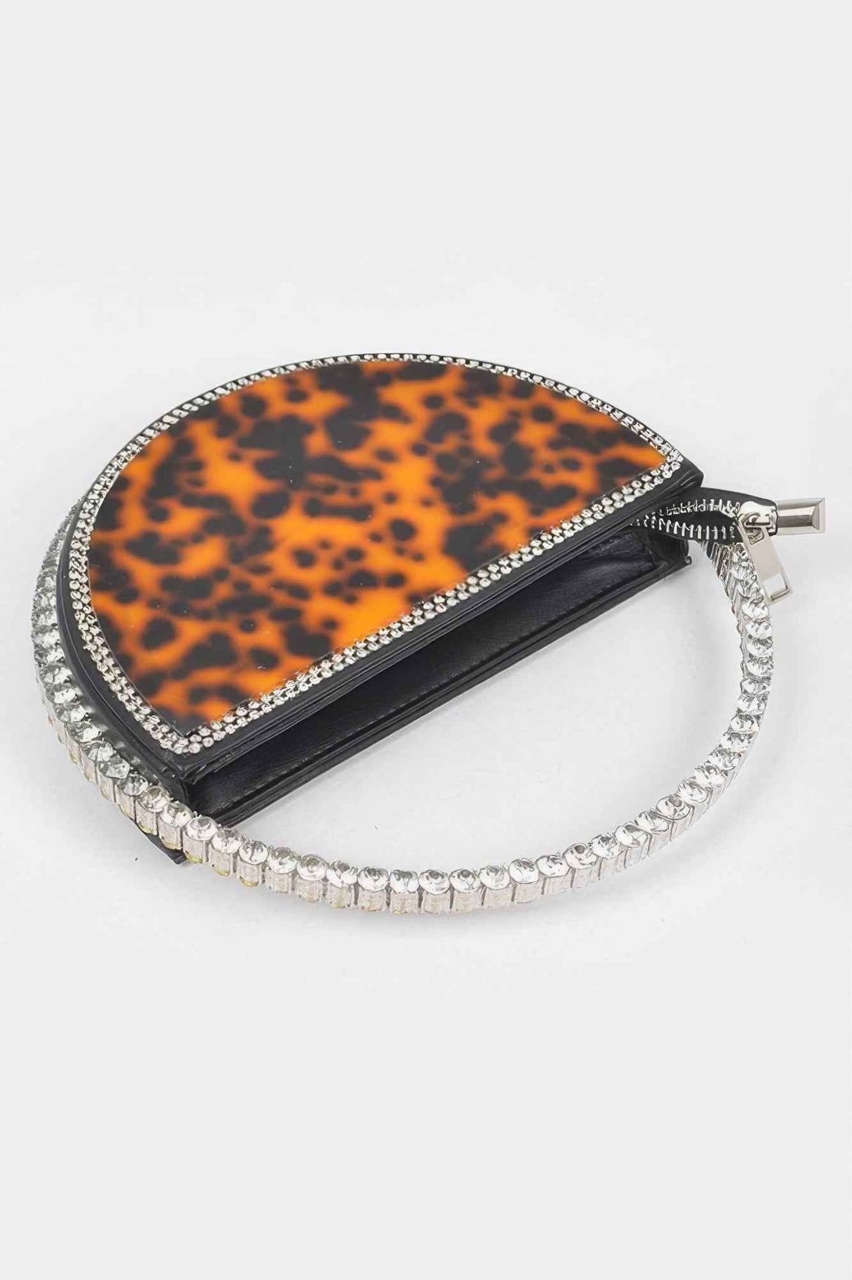 Rhinestone Handle Tortoise Bag