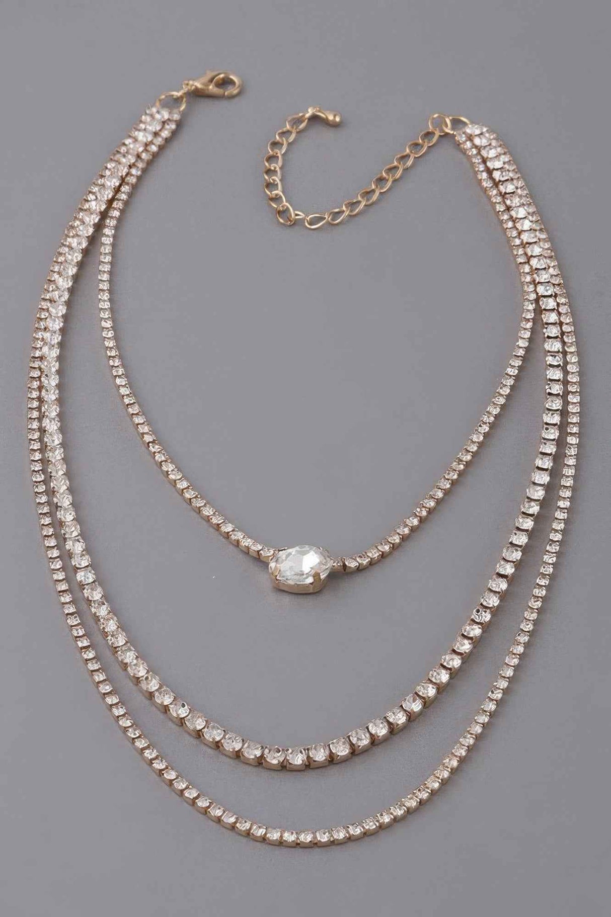 Multi Rhinestone Necklace