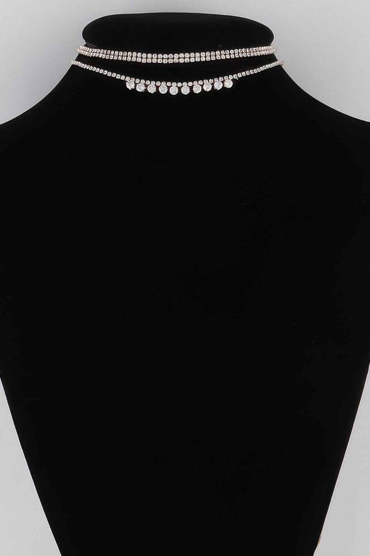 Triple Rhinestone Choker Necklace