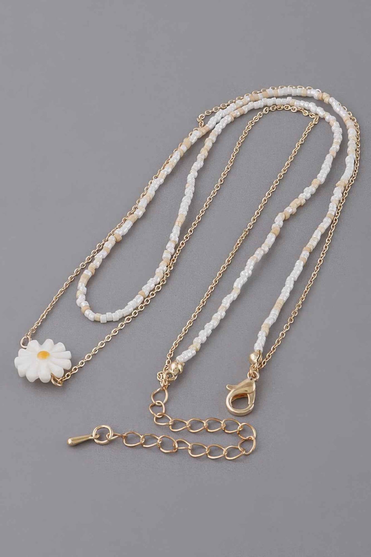 Double Beaded Flower Necklace
