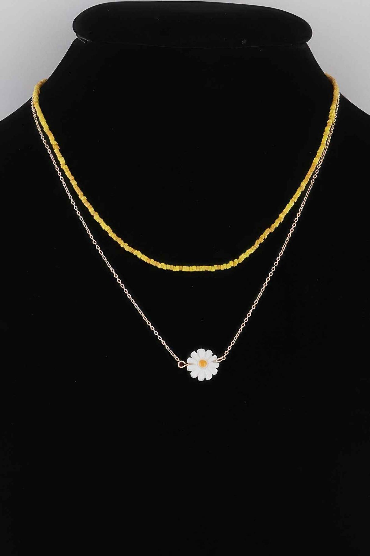 Double Beaded Flower Necklace