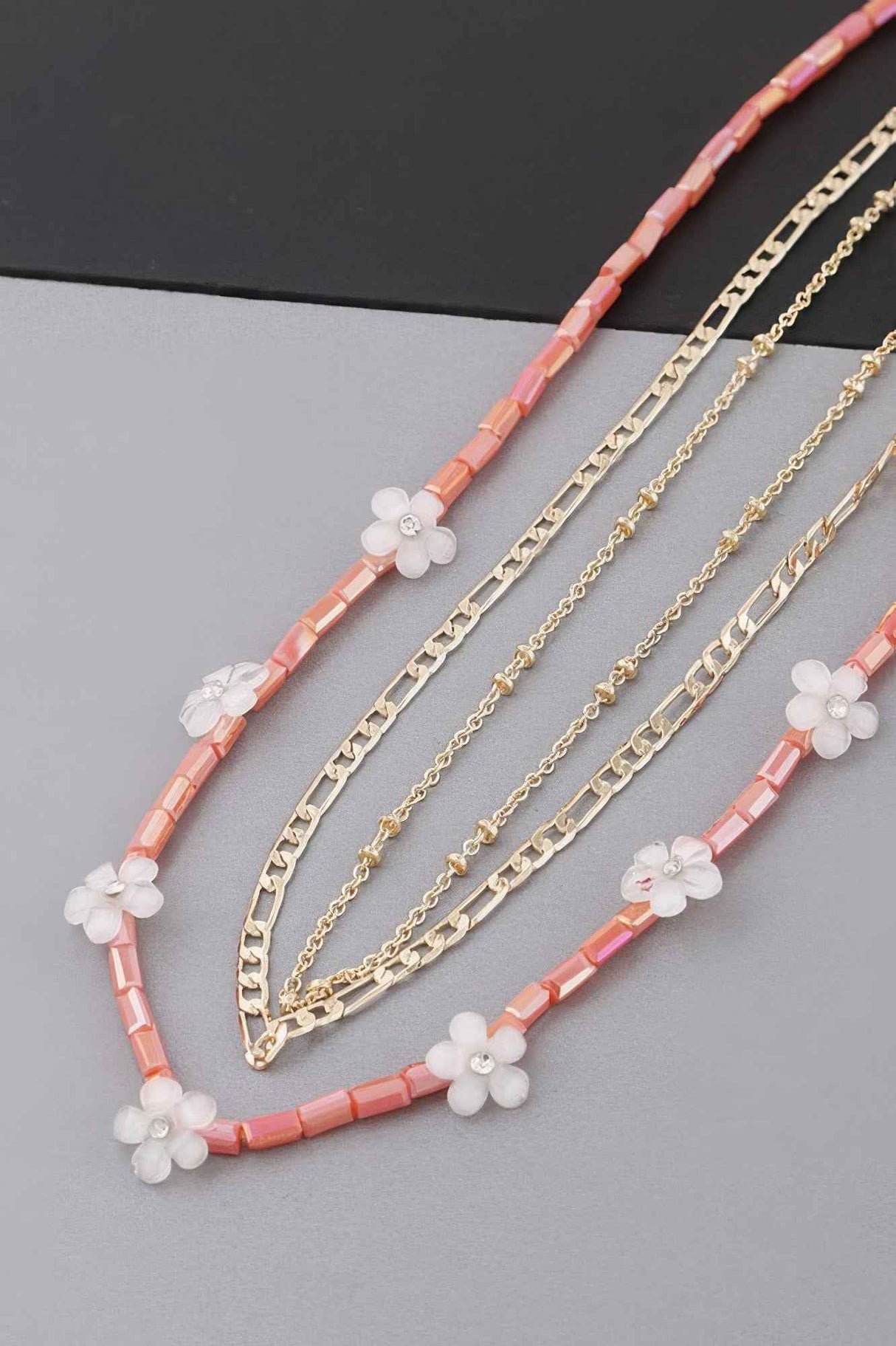 Multi Flower Charms Necklace