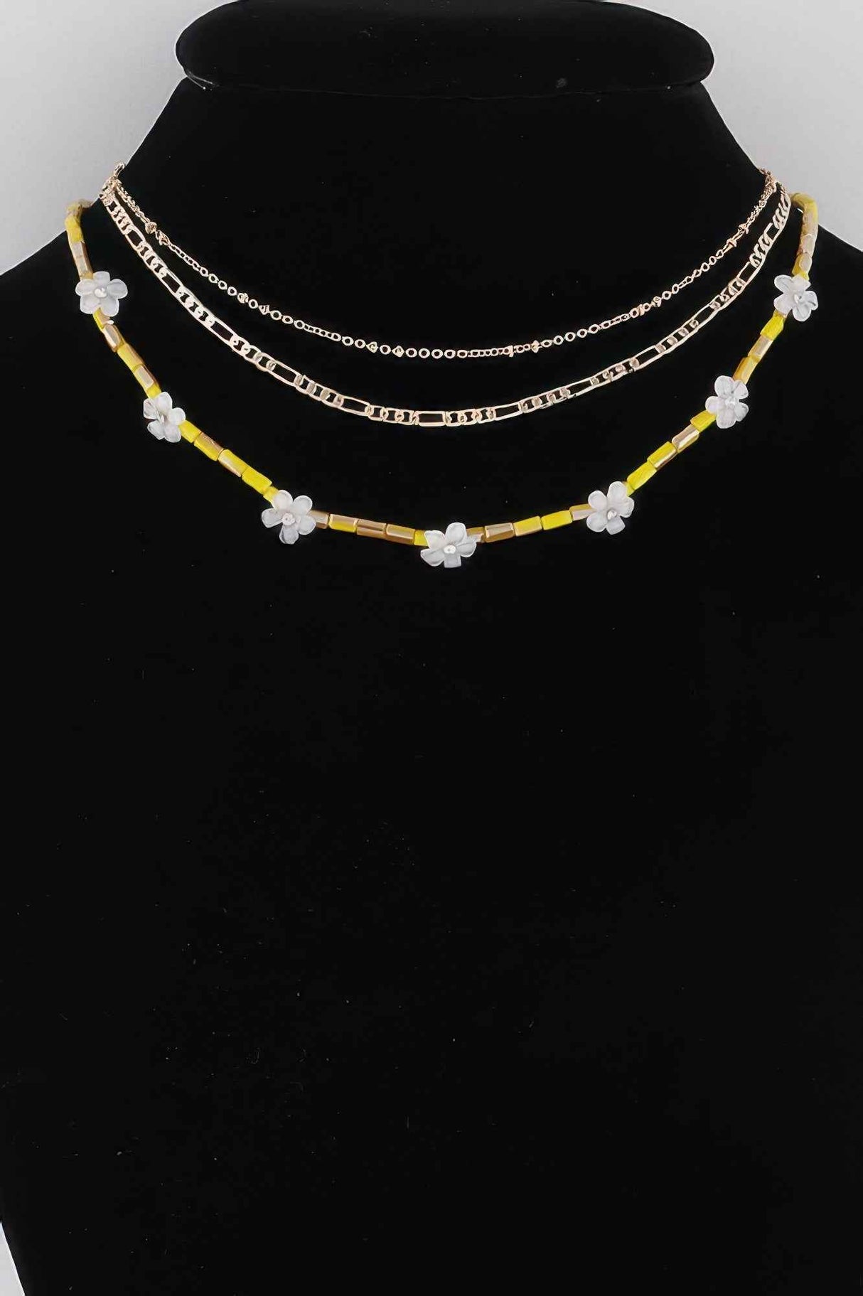 Multi Flower Charms Necklace