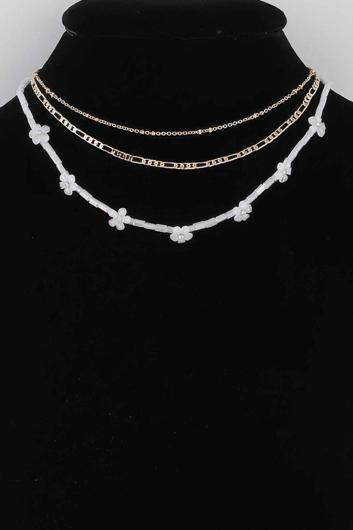 Multi Flower Charms Necklace