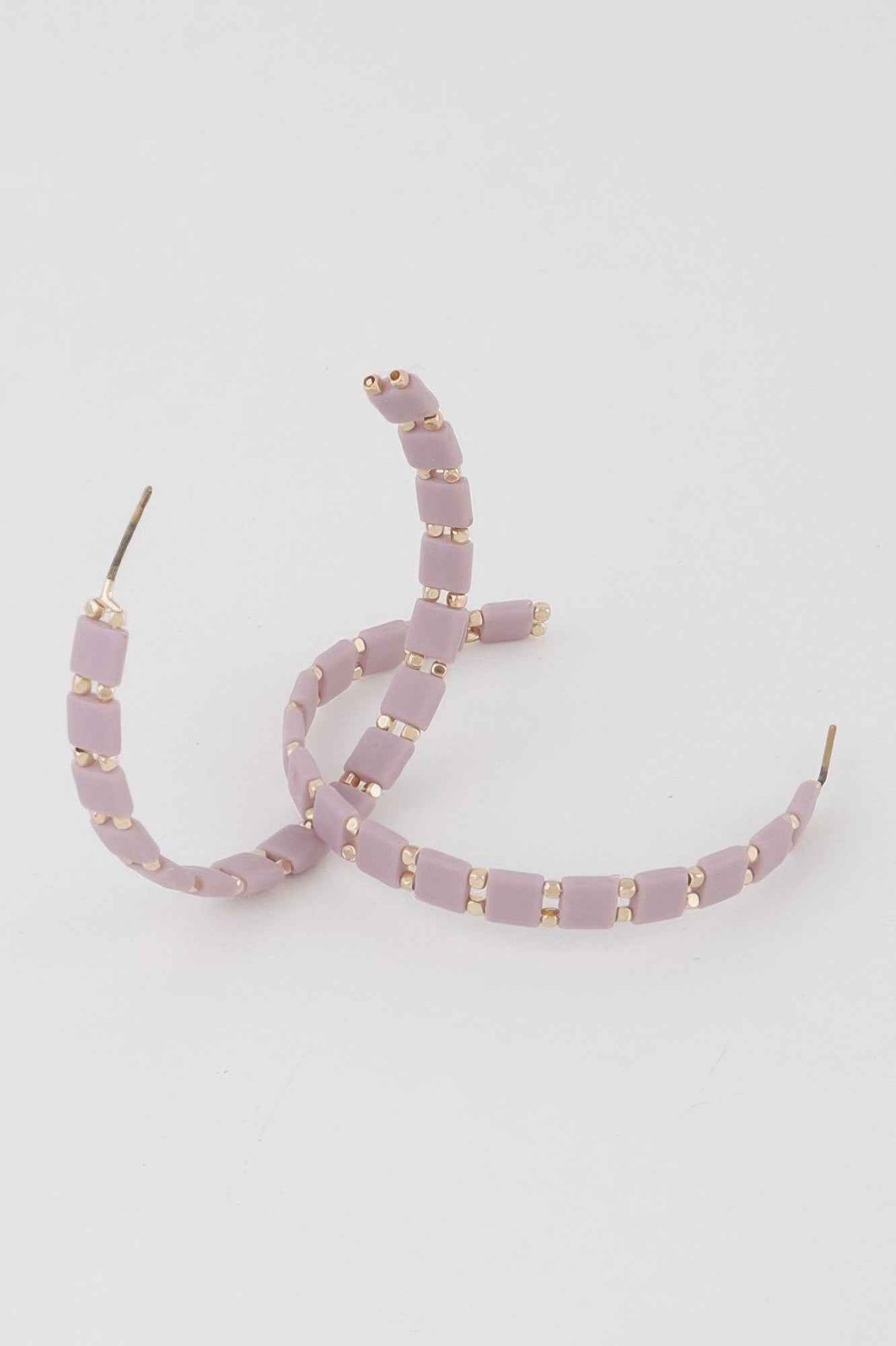Square Beaded Hoop Earrings