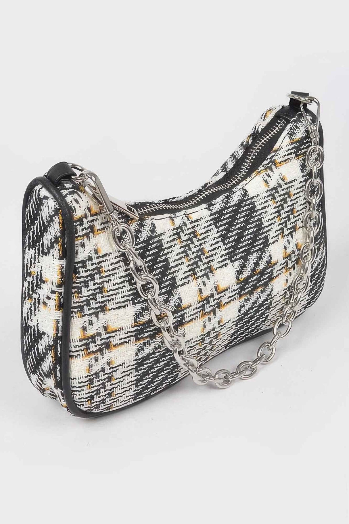 Tweed Plaid Shoulder Bag W/airpod Purse