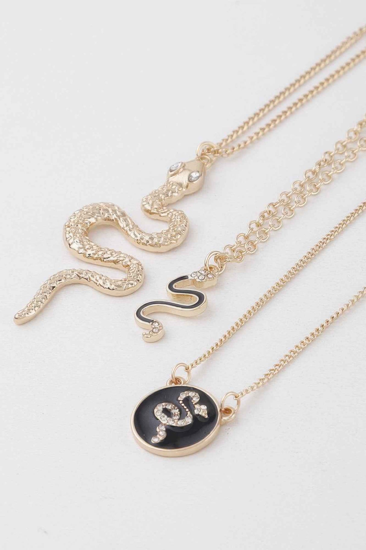 Triple Snake Pendant Necklace