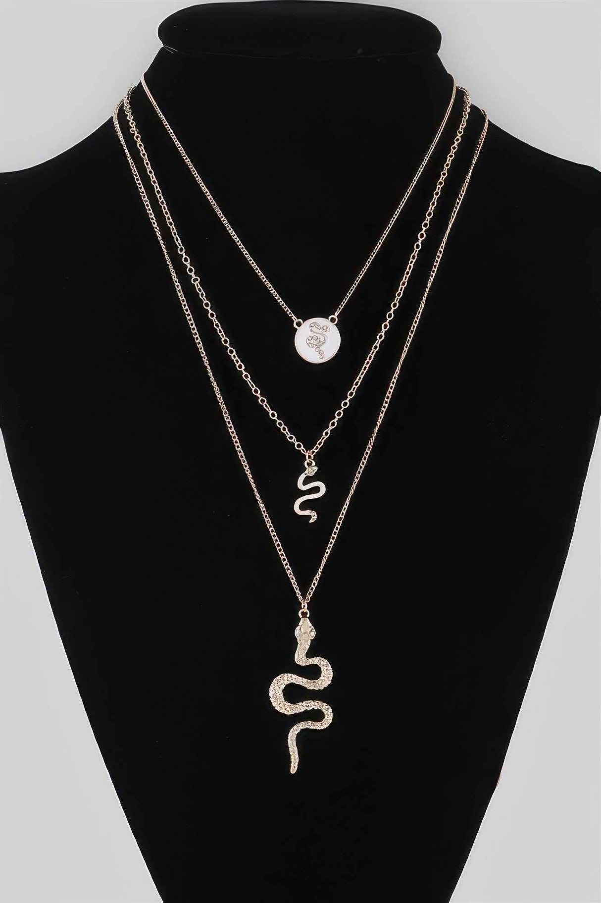 Triple Snake Pendant Necklace