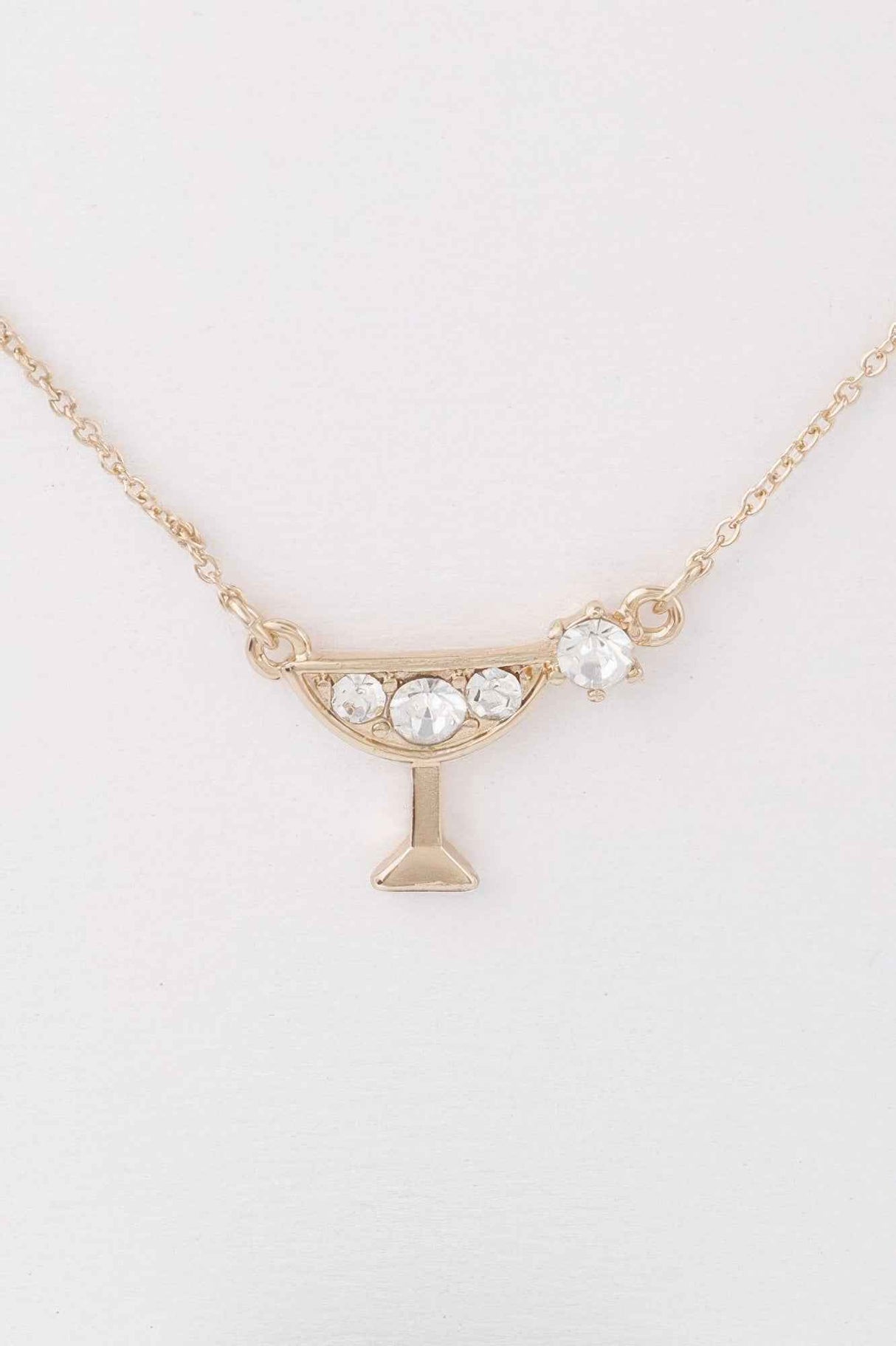 Jeweled Martini Pendant Necklace
