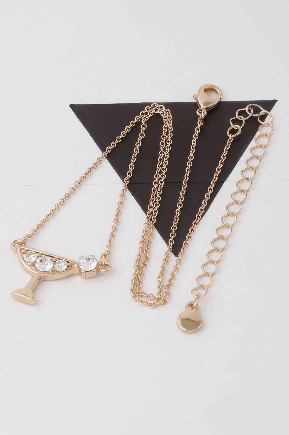 Jeweled Martini Pendant Necklace