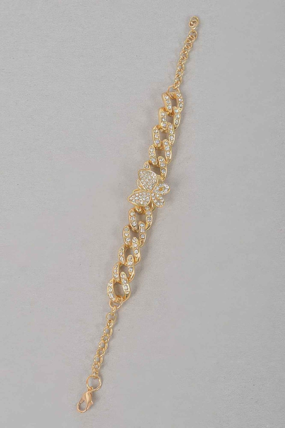 Rhinestone Butterfly Chain Bracelet