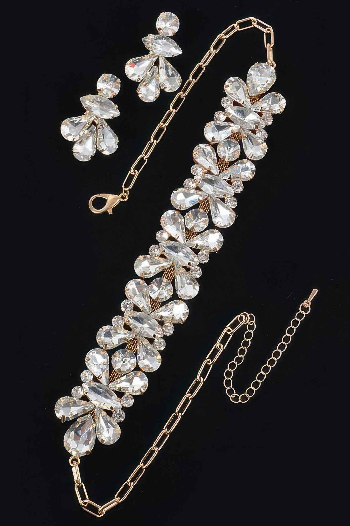 Ab Stone Earring And Necklace Set