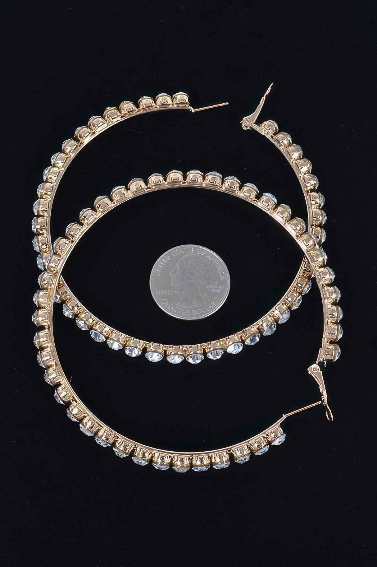 8cm Rhinestone Hoop Earring