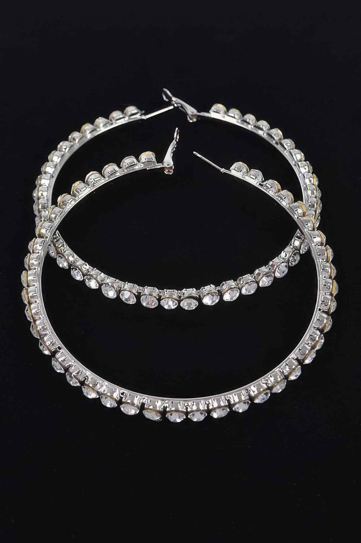 8cm Rhinestone Hoop Earring
