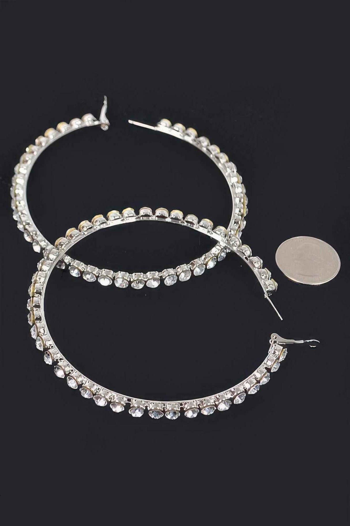 8cm Rhinestone Hoop Earring