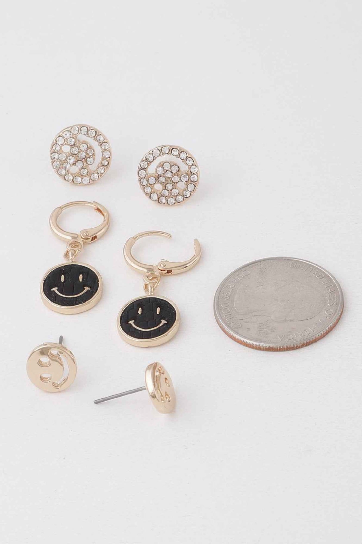 Smiley Face Earrings Set