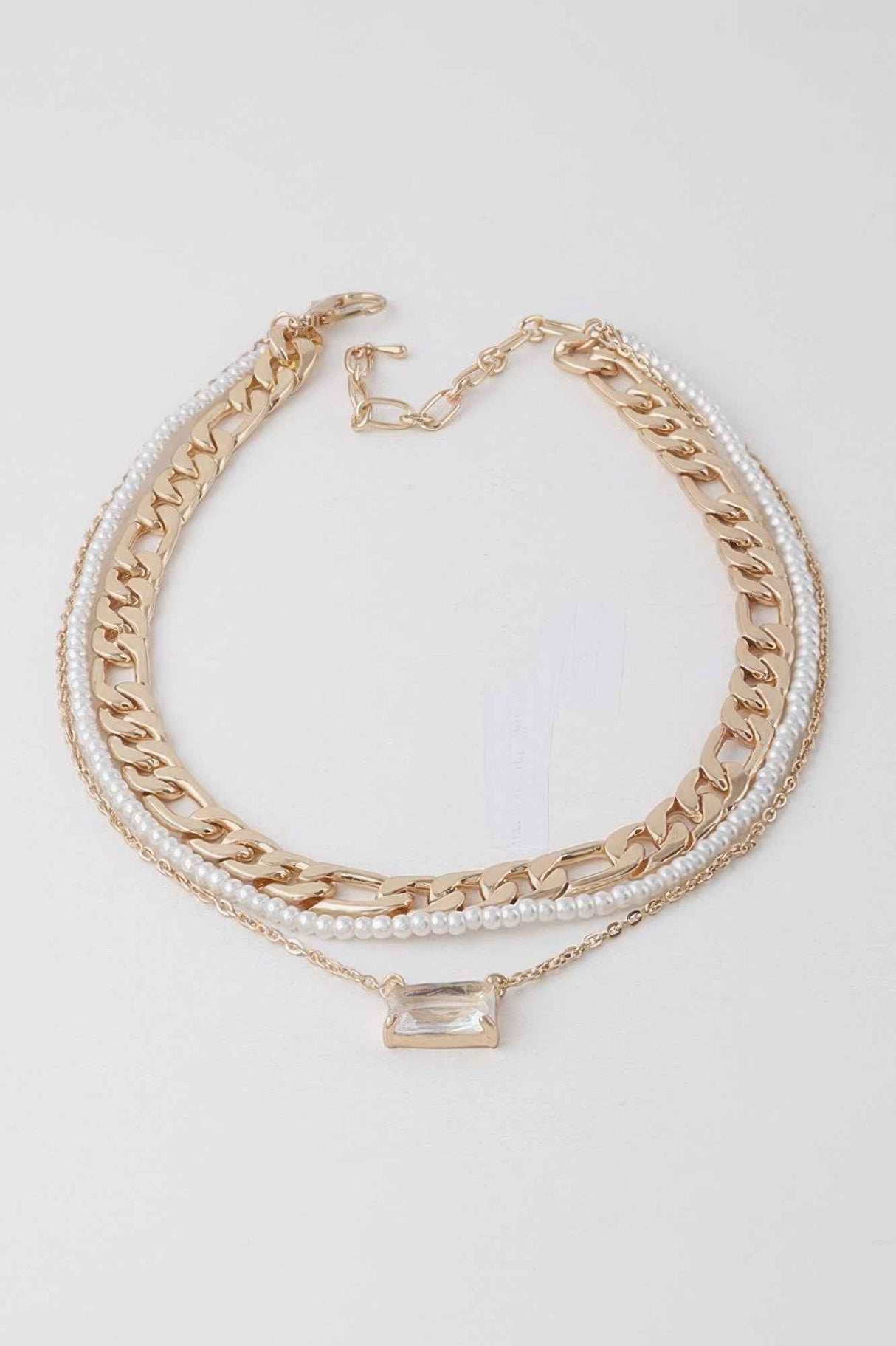 Multi Crystal N Pearl Necklace
