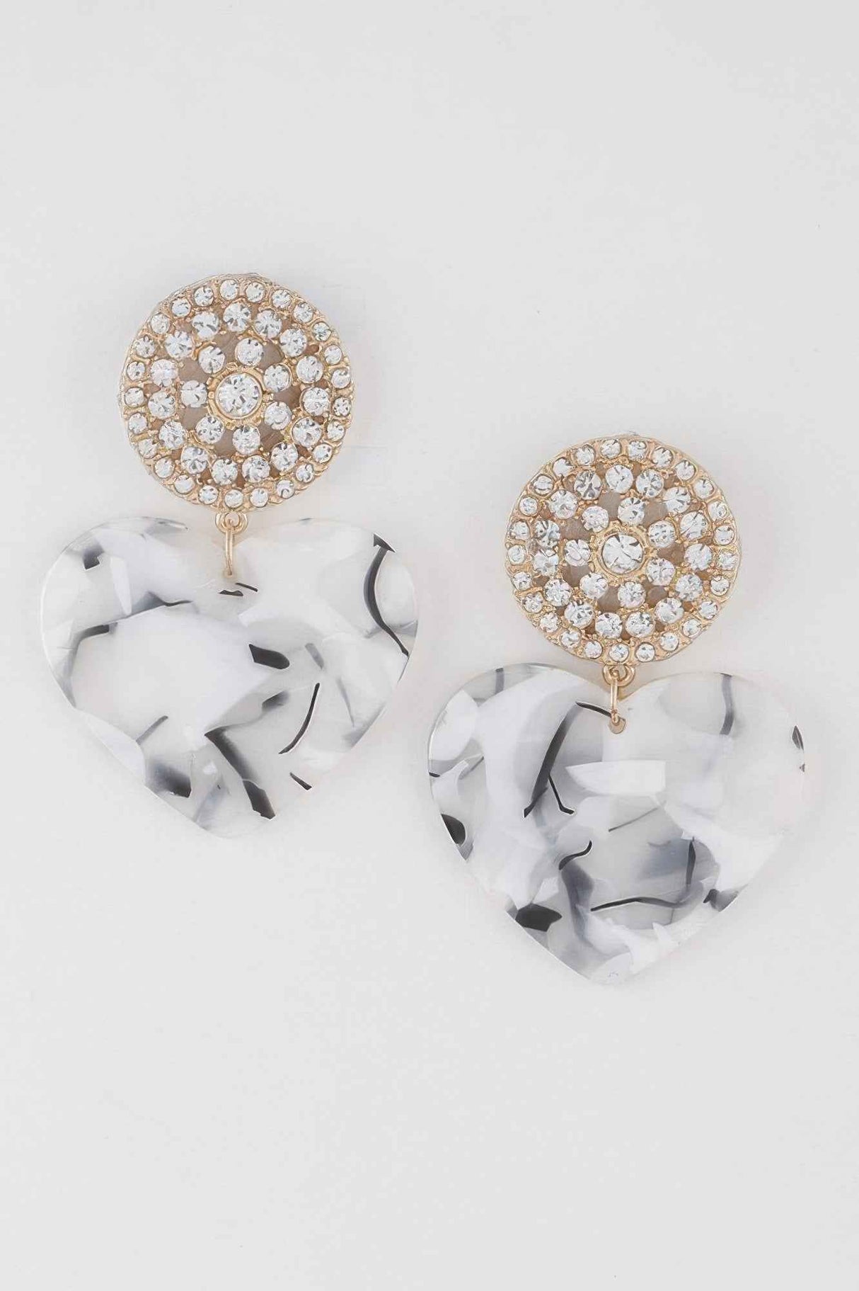Marbled Heart Drop Earrings