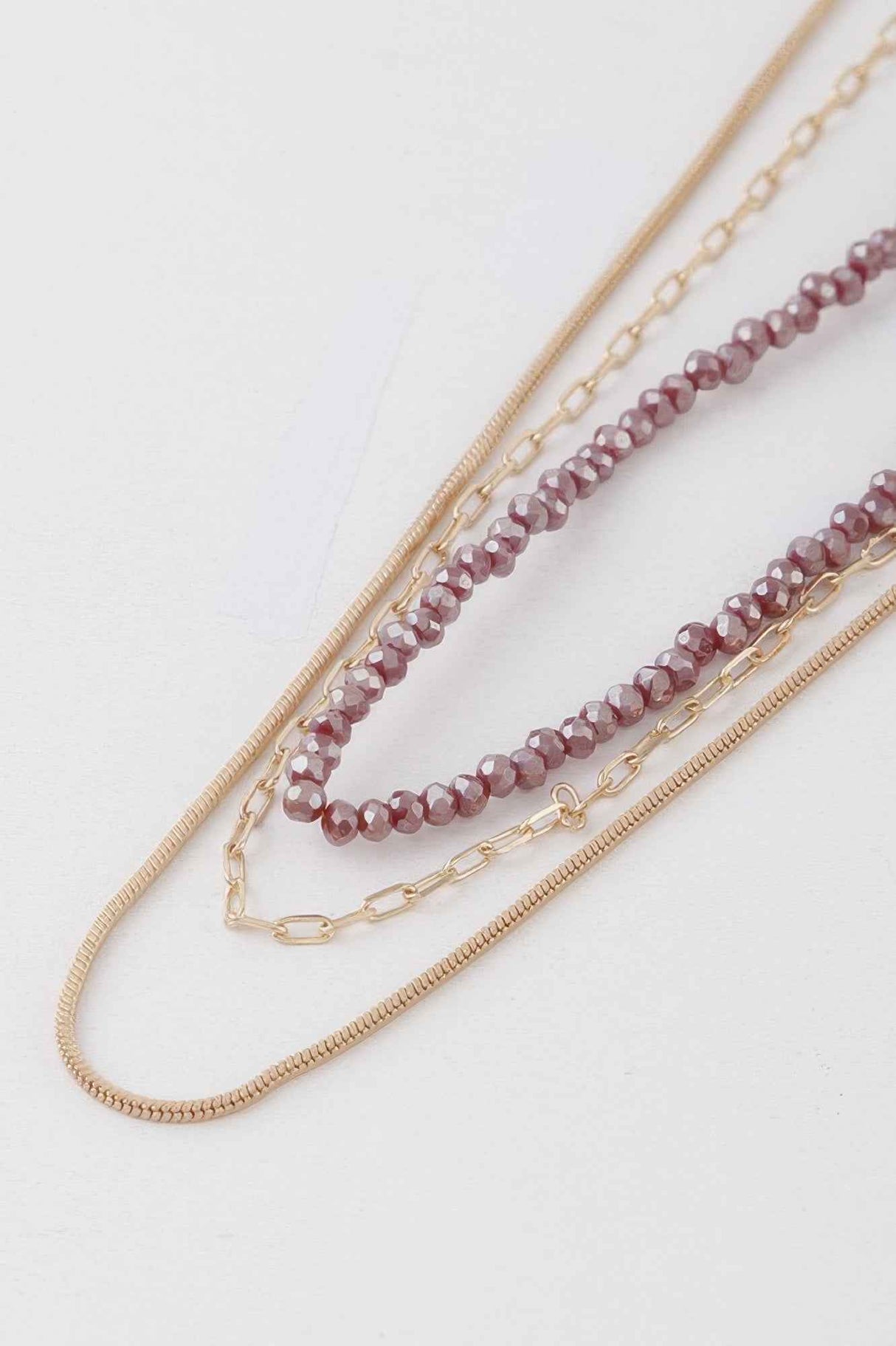 Multi Stone N Link Chain Necklace