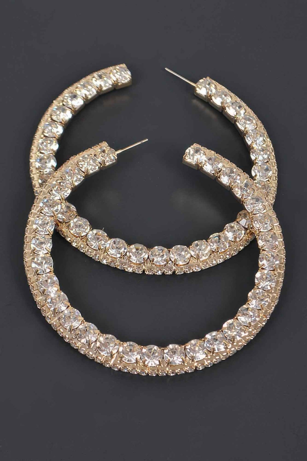 60mm Rhinestone Hoop Earring