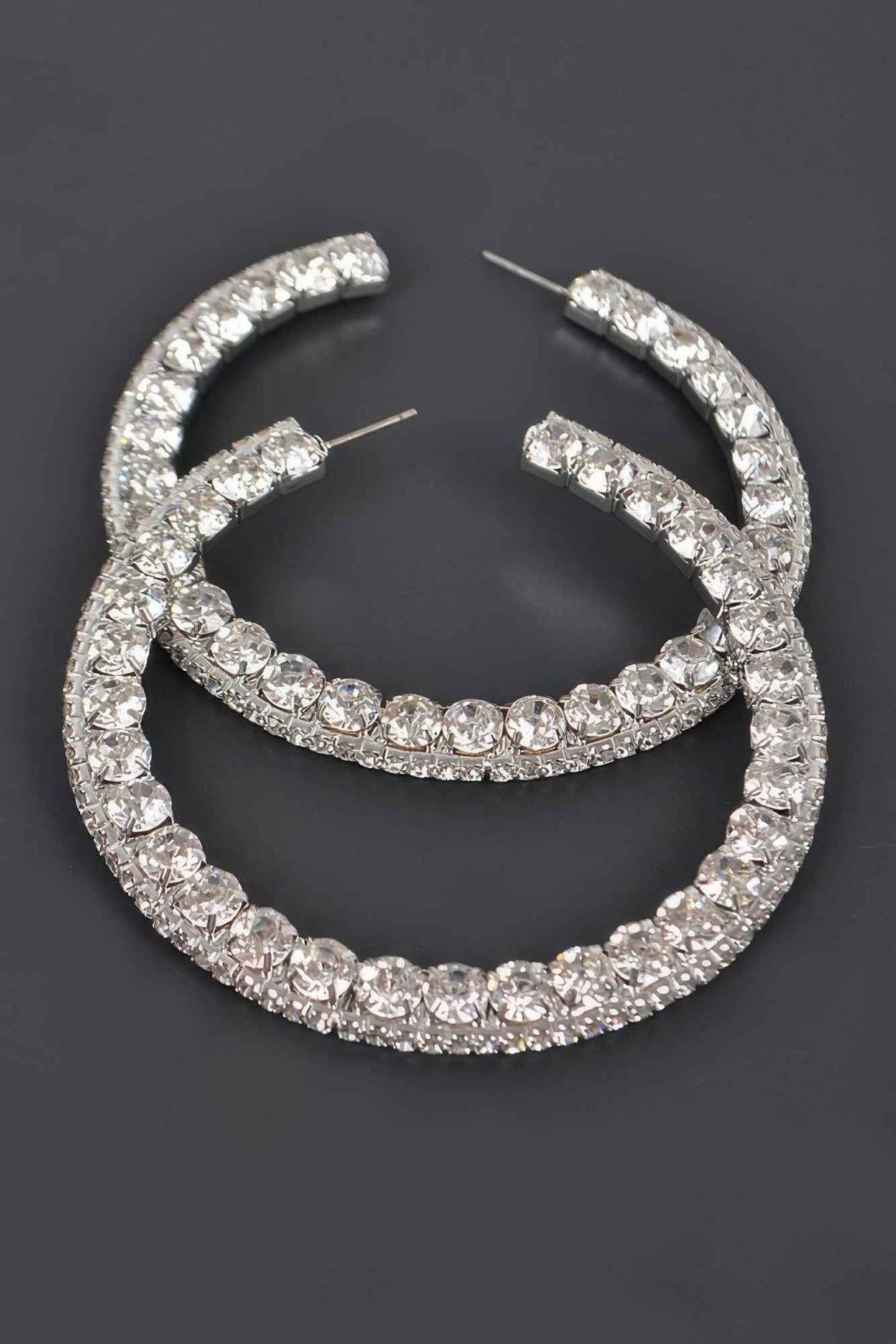 60mm Rhinestone Hoop Earring