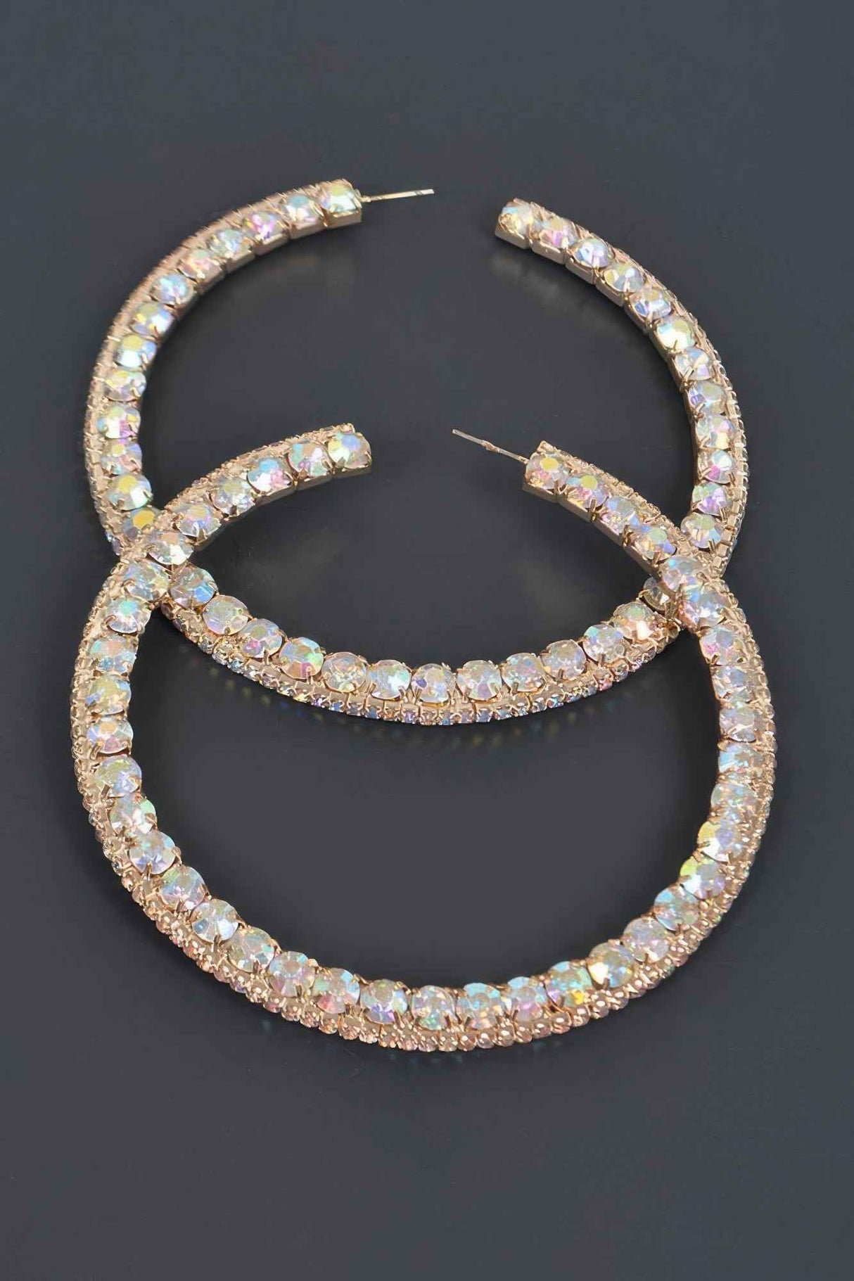 80mm Rhinestone Hoop Earring