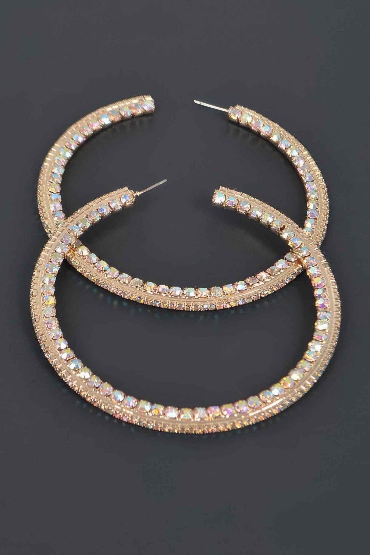 80mm Rhinestone Hoop Earring