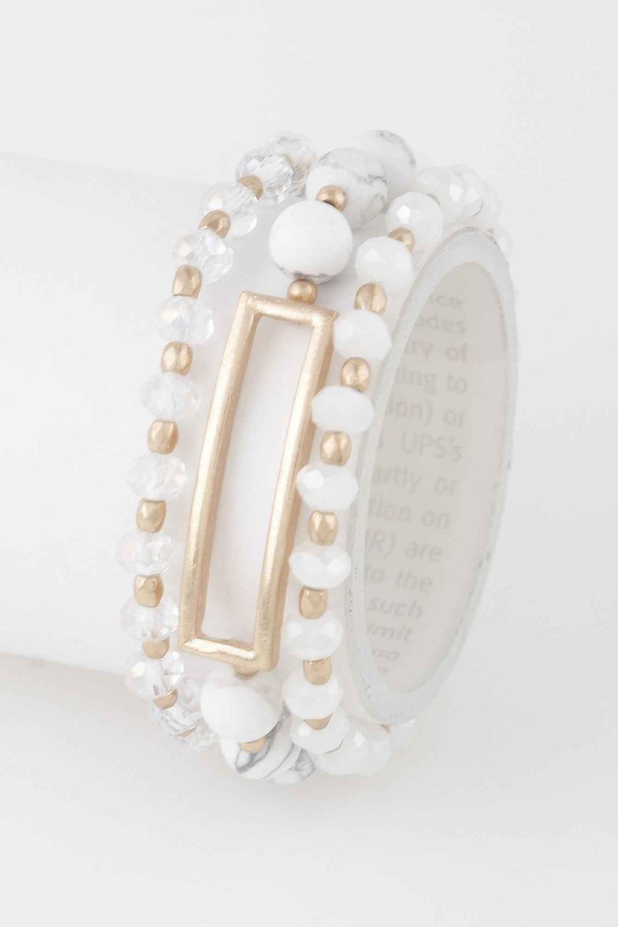 Multi Beaded N Rectangular Pendant Bracelet