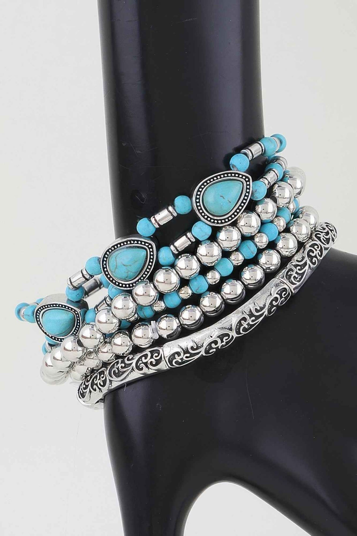Antique Teardrop Beaded Bracelet