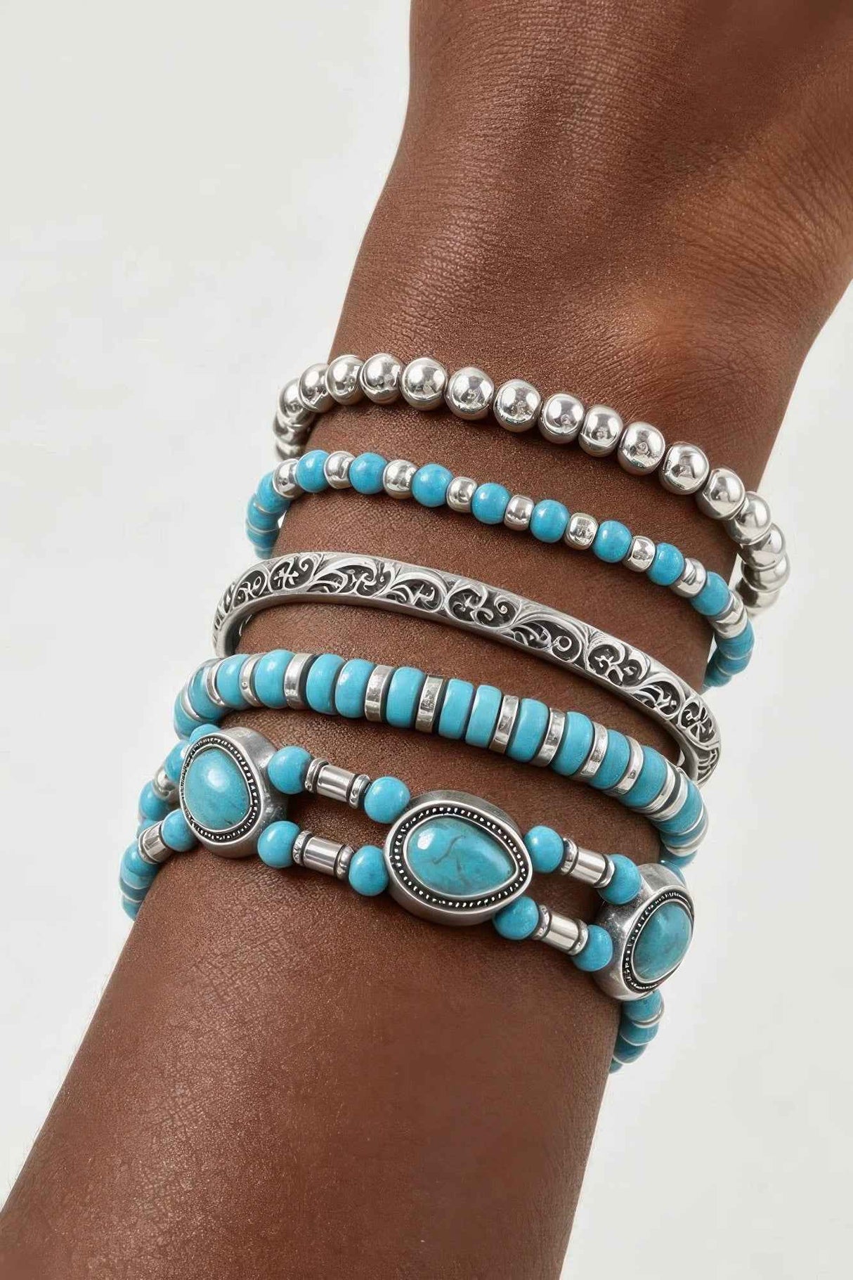 Antique Teardrop Beaded Bracelet