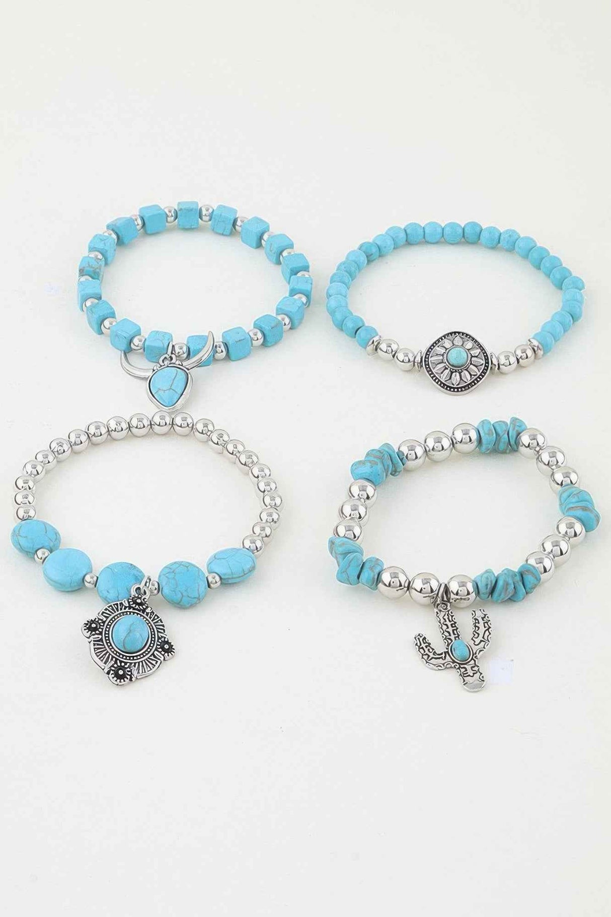 Multi Antique Charm Beaded Bracelet
