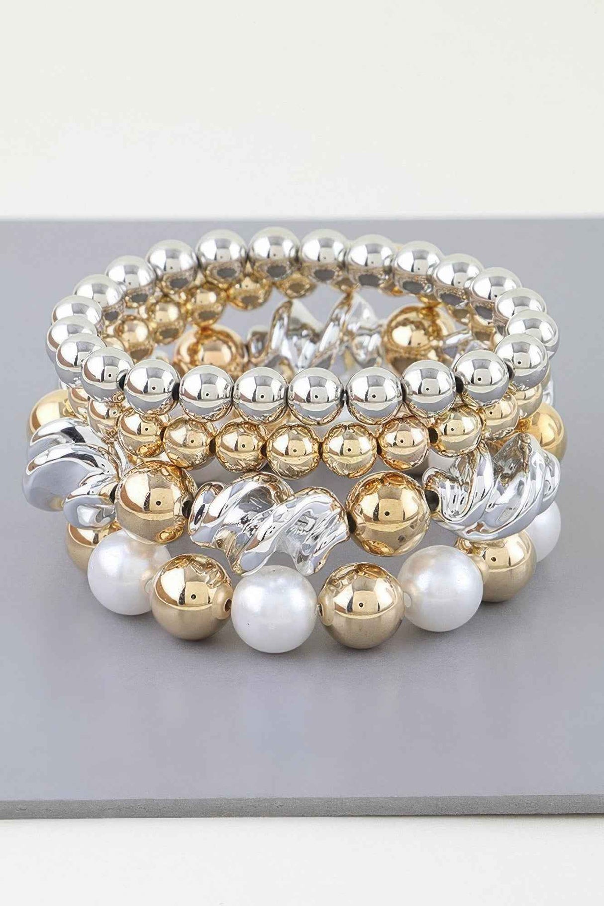 Two Toned Twist Beaded Bracelet