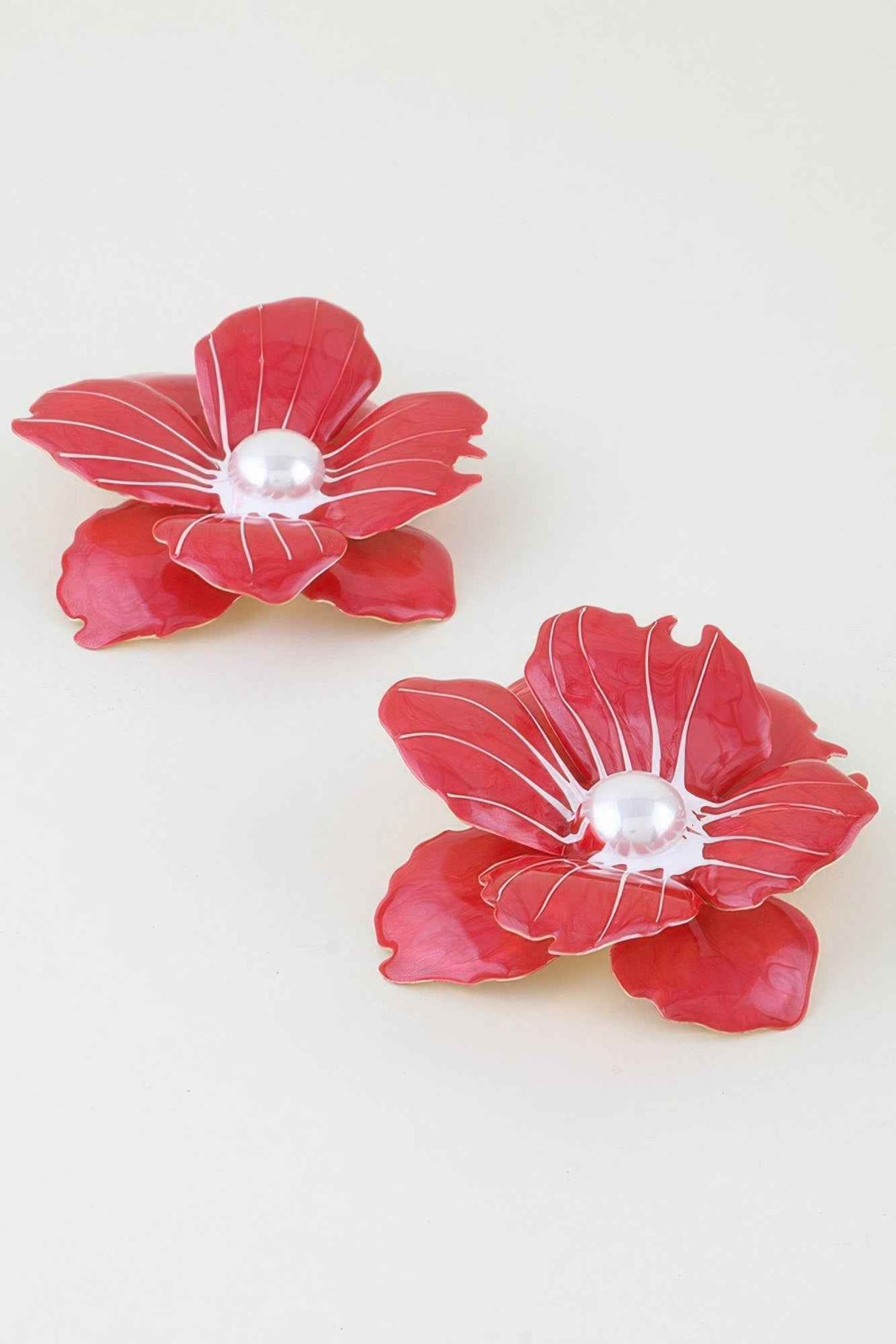 Blooming Marble Flower Stud Earrings