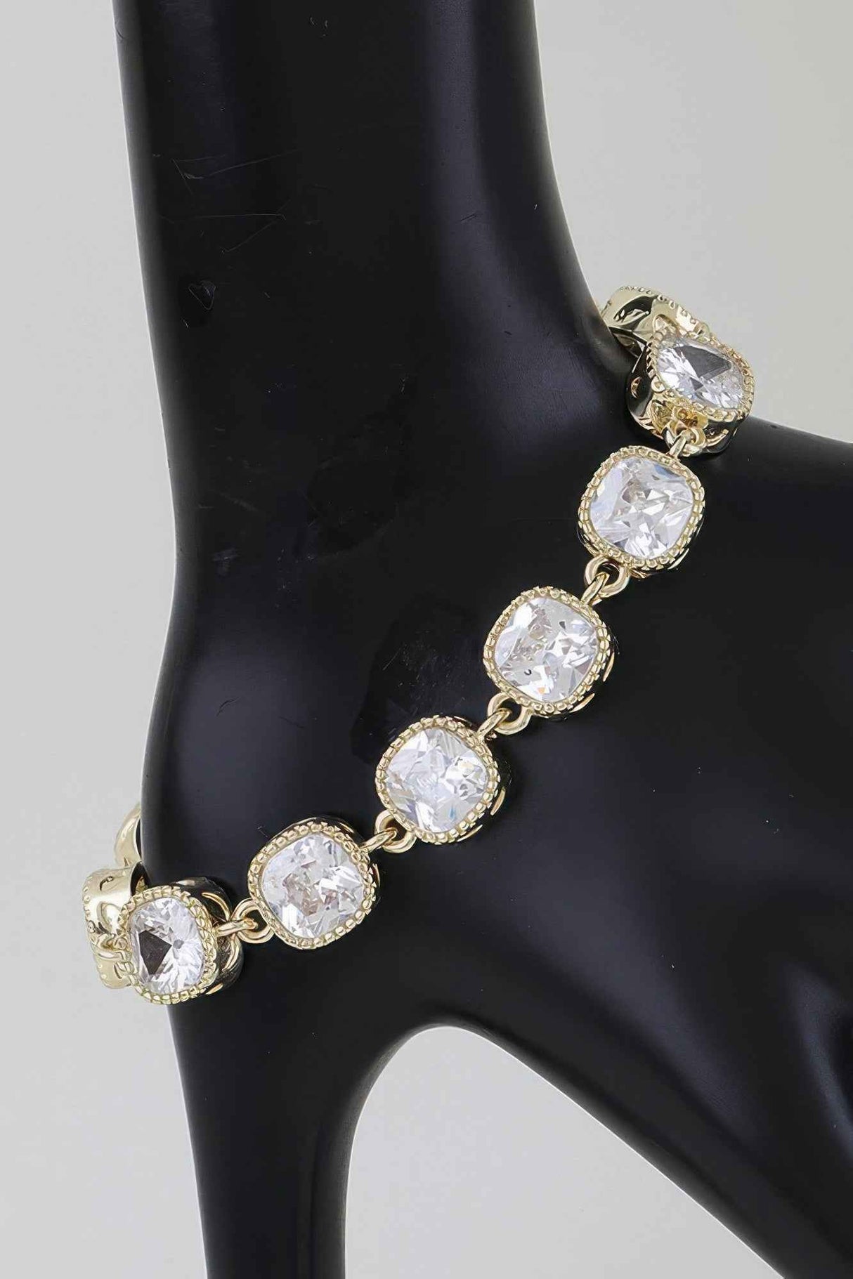 Cubic Zirconia Toggle Chain Bracelet