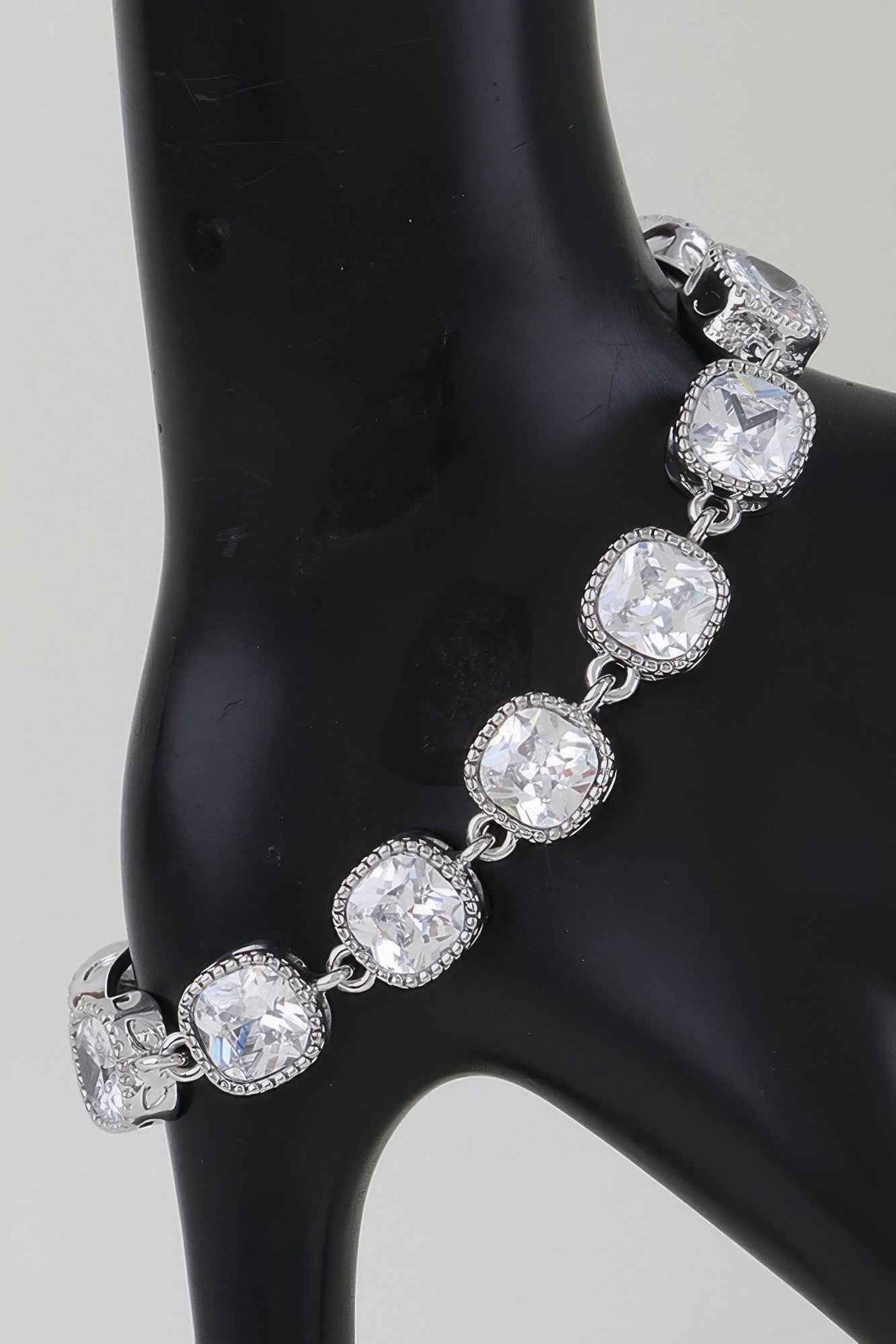 Cubic Zirconia Toggle Chain Bracelet